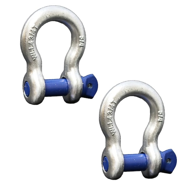 Boxer Tools Forged Anchor Shackle 3/4-in. Heavy Duty Forged Steel - Load Capacity up to 4.75 Ton, 2PK FH409-34-2 - main